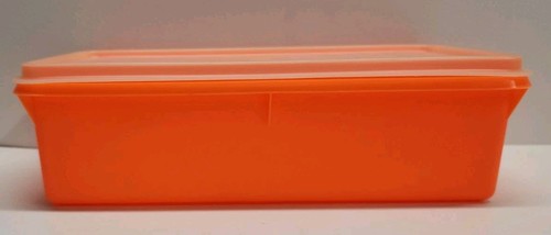 Vtg tupperware orange cracker - tupperware,