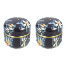 2 Pcs Tinplate Tea Canister