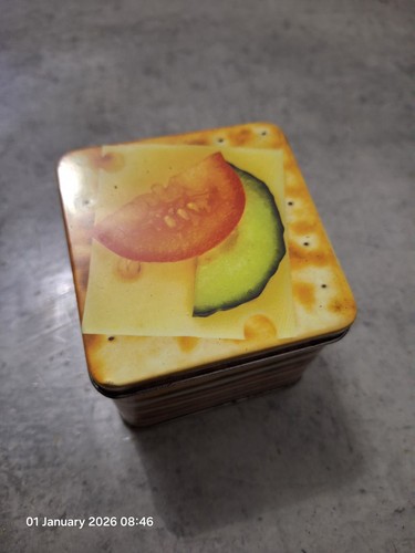 Tin cracker snack box candy - tin,